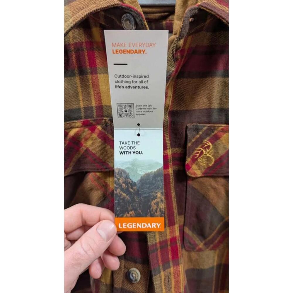 Legendary Whitetails Hooded Flannel Jacket - Men's Medium - Maple Plaid Pattern - Picture 8 of 9